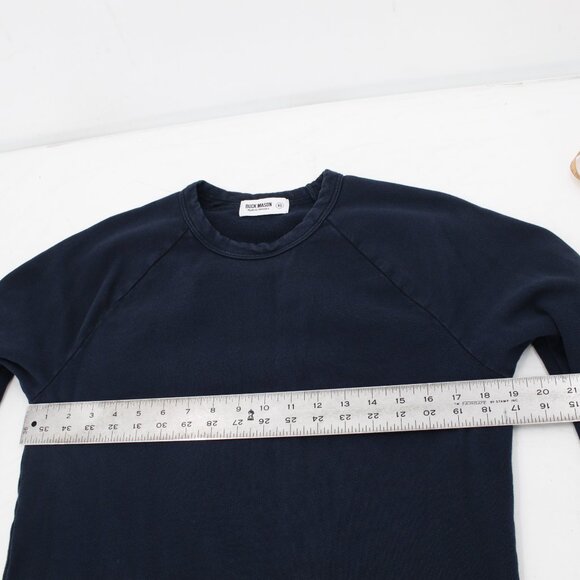 Buck Mason Sweatshirt Mens XS Long Sleeve Pullover Crewneck Cotton Blend blue - Picture 10 of 10